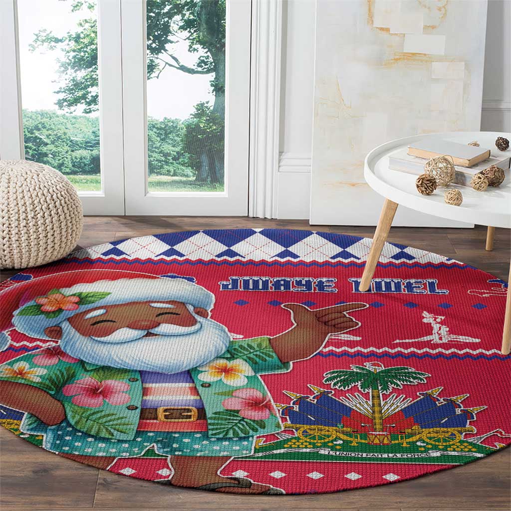 Haiti Christmas Round Carpet Haitian Santa Jwaye Nwel - Wonder Print Shop
