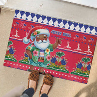 Haiti Christmas Rubber Doormat Haitian Santa Jwaye Nwel - Wonder Print Shop