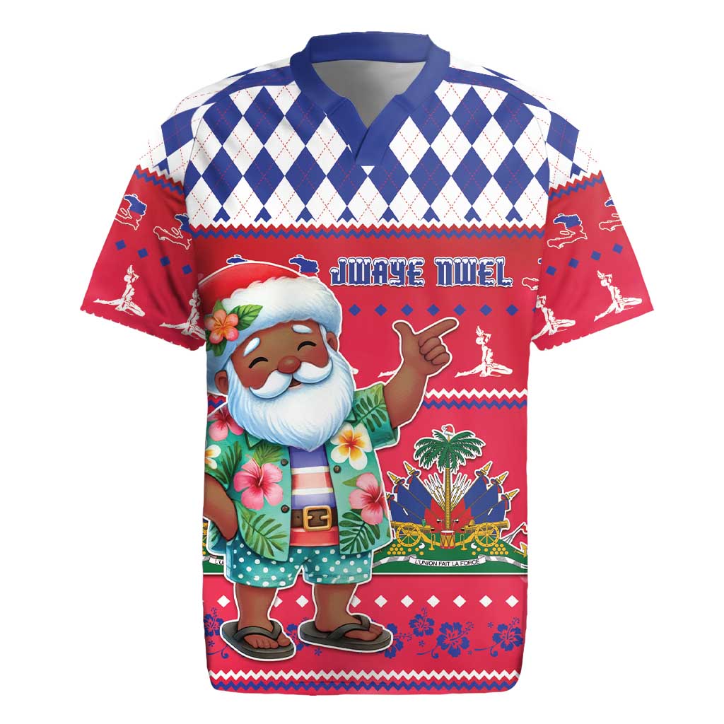 Haiti Christmas Rugby Jersey Haitian Santa Jwaye Nwel - Wonder Print Shop