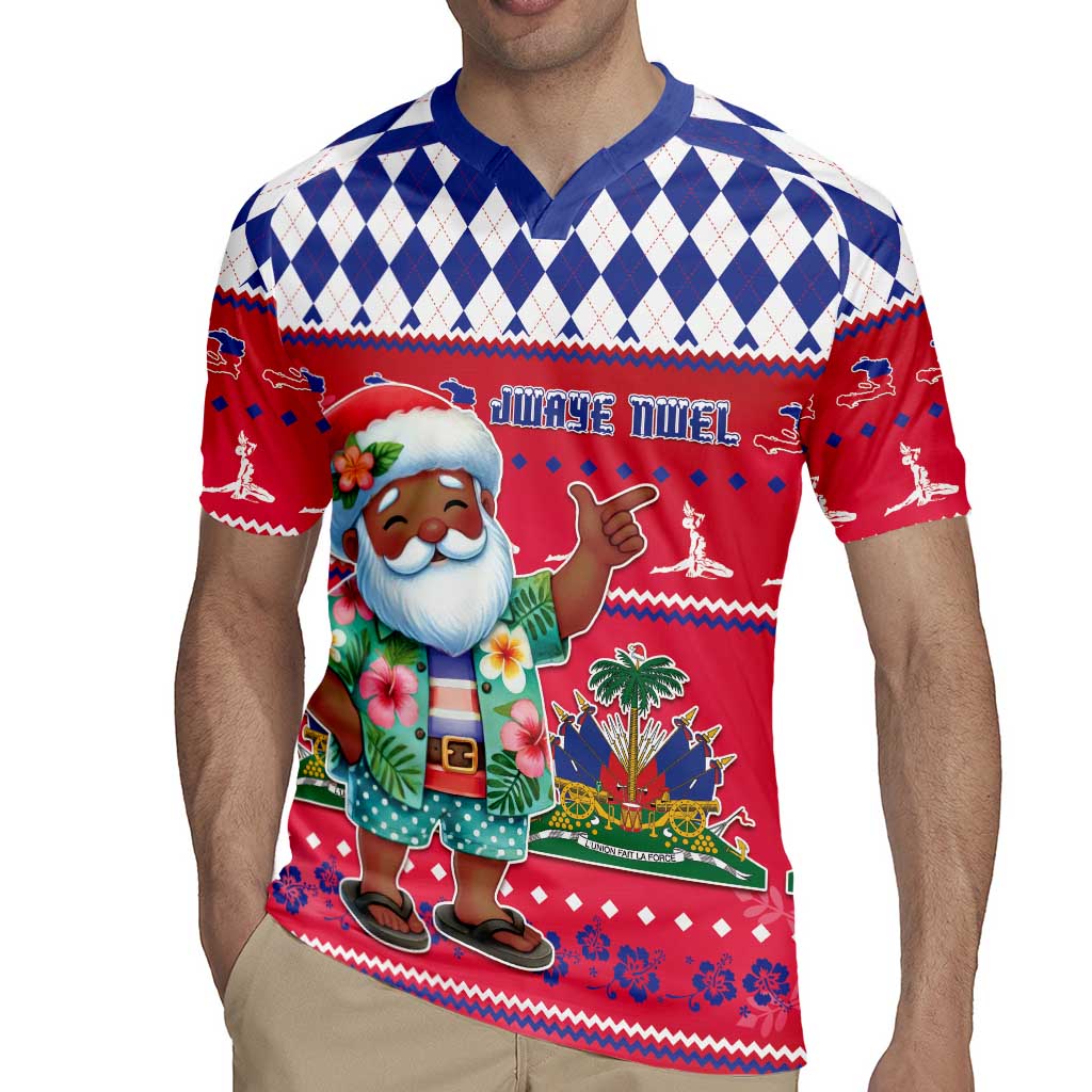 Haiti Christmas Rugby Jersey Haitian Santa Jwaye Nwel - Wonder Print Shop