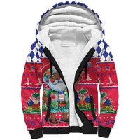 Haiti Christmas Sherpa Hoodie Haitian Santa Jwaye Nwel - Wonder Print Shop