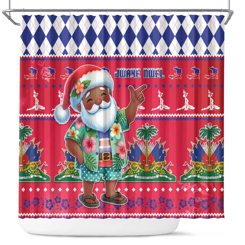 Haiti Christmas Shower Curtain Haitian Santa Jwaye Nwel - Wonder Print Shop