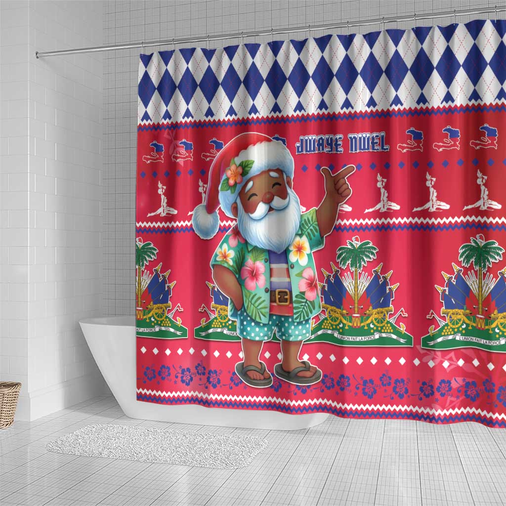 Haiti Christmas Shower Curtain Haitian Santa Jwaye Nwel - Wonder Print Shop