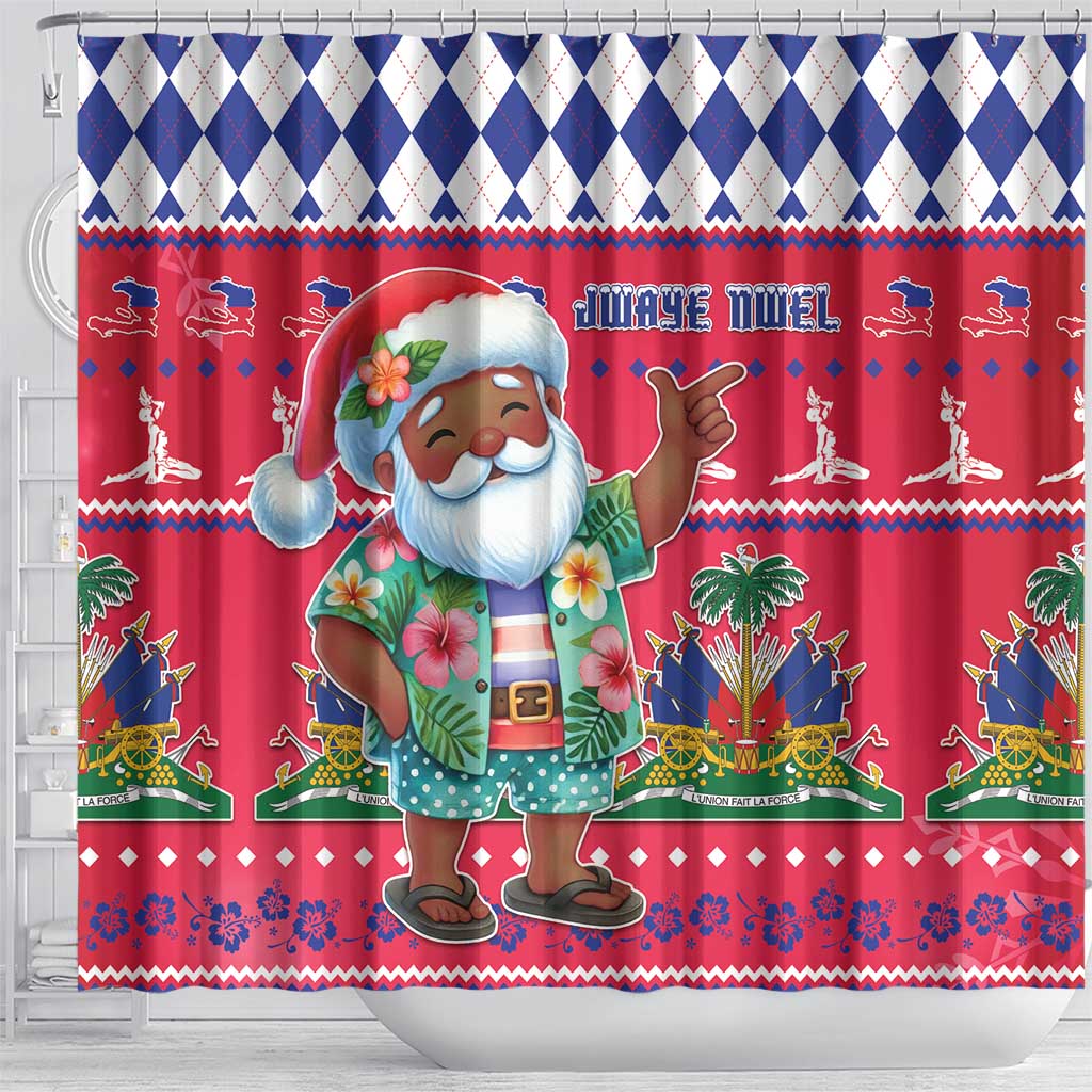 Haiti Christmas Shower Curtain Haitian Santa Jwaye Nwel - Wonder Print Shop