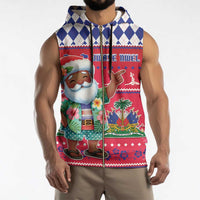 Haiti Christmas Sleeveless Zip Hoodie Haitian Santa Jwaye Nwel - Wonder Print Shop
