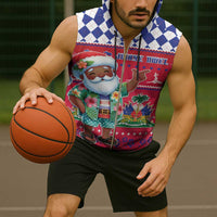 Haiti Christmas Sleeveless Zip Hoodie Haitian Santa Jwaye Nwel - Wonder Print Shop