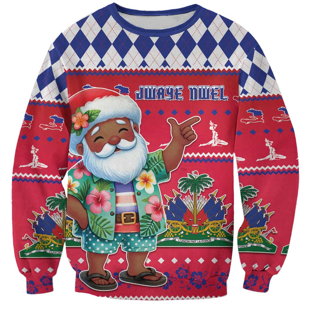 Haiti Christmas Sweatshirt Haitian Santa Jwaye Nwel - Wonder Print Shop