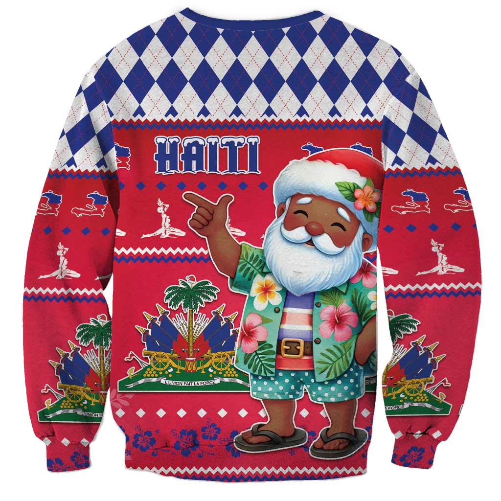 Haiti Christmas Sweatshirt Haitian Santa Jwaye Nwel - Wonder Print Shop