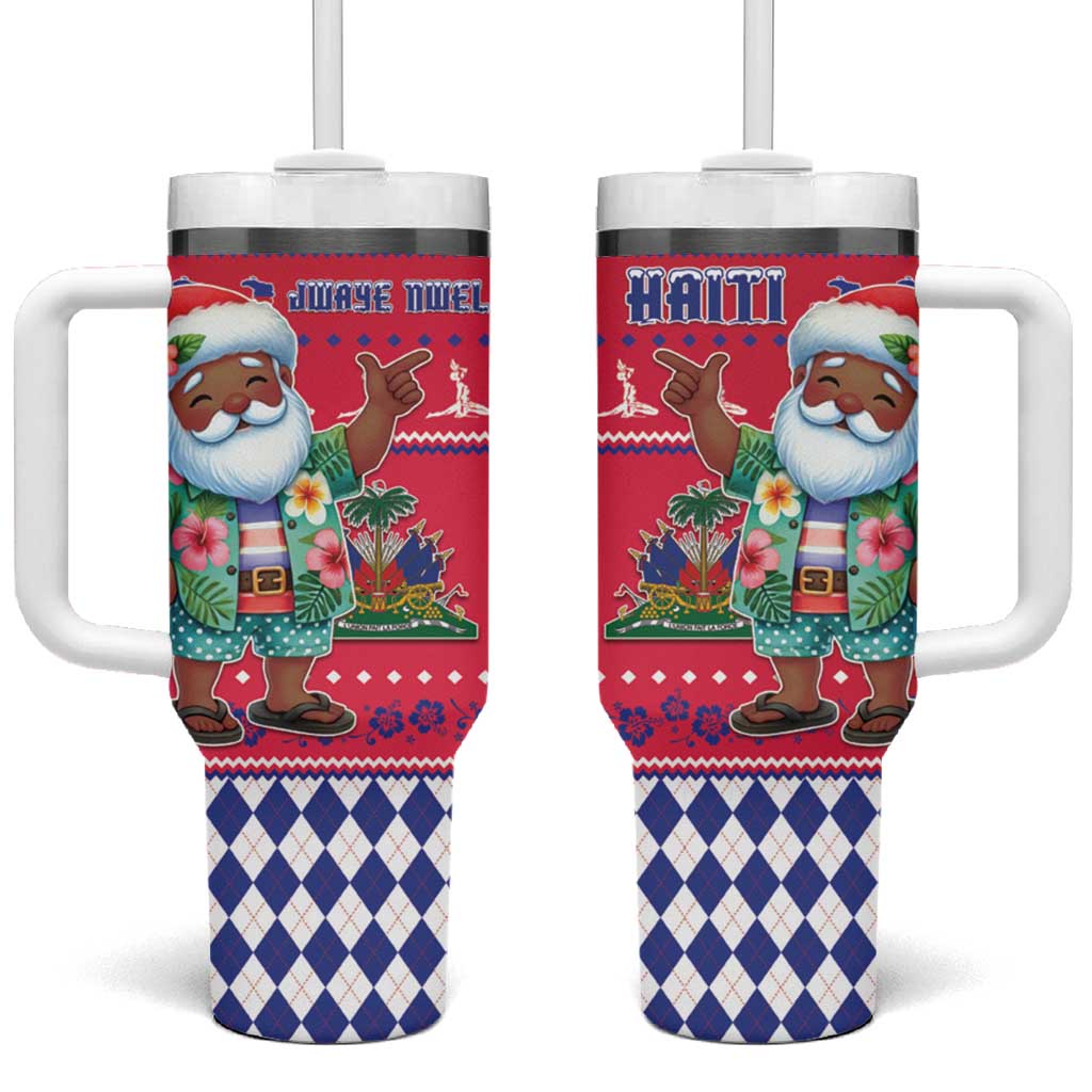 Haiti Christmas Tumbler With Handle Haitian Santa Jwaye Nwel - Wonder Print Shop