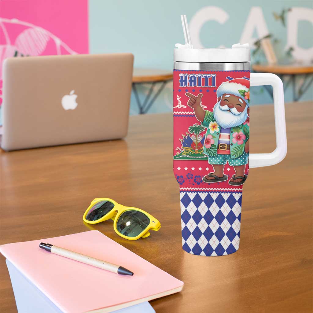 Haiti Christmas Tumbler With Handle Haitian Santa Jwaye Nwel - Wonder Print Shop