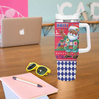 Haiti Christmas Tumbler With Handle Haitian Santa Jwaye Nwel - Wonder Print Shop