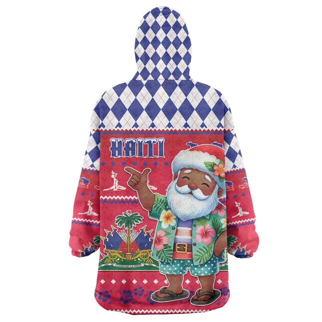 Haiti Christmas Wearable Blanket Hoodie Haitian Santa Jwaye Nwel - Wonder Print Shop