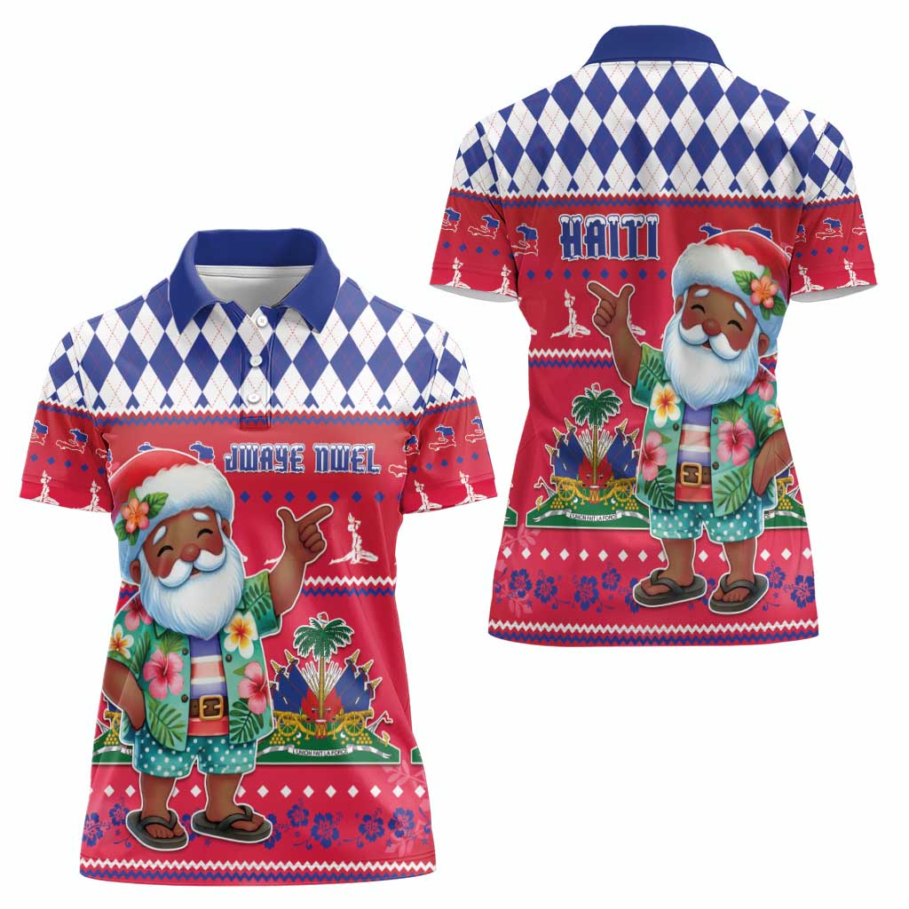 Haiti Christmas Women Polo Shirt Haitian Santa Jwaye Nwel - Wonder Print Shop