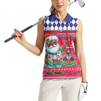 Haiti Christmas Women Sleeveless Polo Shirt Haitian Santa Jwaye Nwel - Wonder Print Shop