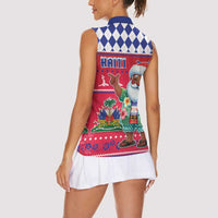 Haiti Christmas Women Sleeveless Polo Shirt Haitian Santa Jwaye Nwel - Wonder Print Shop
