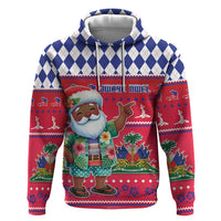 Haiti Christmas Zip Hoodie Haitian Santa Jwaye Nwel - Wonder Print Shop