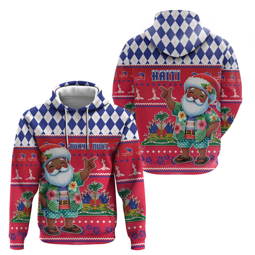 Haiti Christmas Zip Hoodie Haitian Santa Jwaye Nwel - Wonder Print Shop