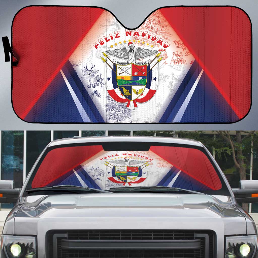 Panama Christmas Auto Sun Shade Coat Of Arms Santa Harpy - Wonder Print Shop
