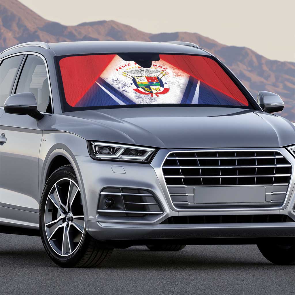 Panama Christmas Auto Sun Shade Coat Of Arms Santa Harpy - Wonder Print Shop