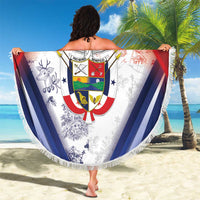 Panama Christmas Beach Blanket Coat Of Arms Santa Harpy - Wonder Print Shop
