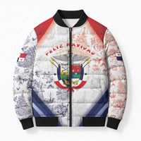 Panama Christmas Bomber Puffer Jacket Coat Of Arms Santa Harpy - Wonder Print Shop