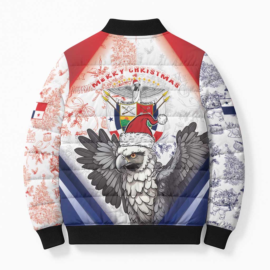Panama Christmas Bomber Puffer Jacket Coat Of Arms Santa Harpy - Wonder Print Shop