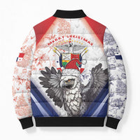Panama Christmas Bomber Puffer Jacket Coat Of Arms Santa Harpy - Wonder Print Shop