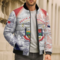 Panama Christmas Bomber Puffer Jacket Coat Of Arms Santa Harpy - Wonder Print Shop