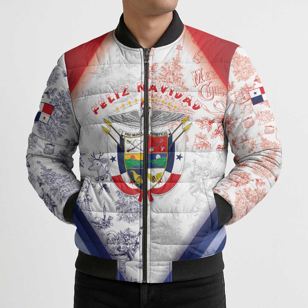 Panama Christmas Bomber Puffer Jacket Coat Of Arms Santa Harpy - Wonder Print Shop