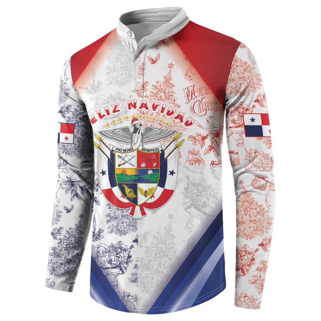 Panama Christmas Button Sweatshirt Coat Of Arms Santa Harpy - Wonder Print Shop