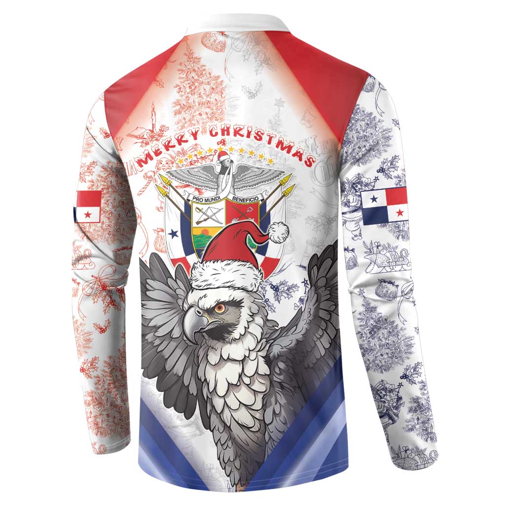 Panama Christmas Button Sweatshirt Coat Of Arms Santa Harpy - Wonder Print Shop