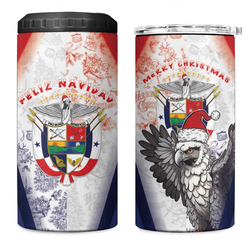 Panama Christmas 4 in 1 Can Cooler Tumbler Coat Of Arms Santa Harpy - Wonder Print Shop
