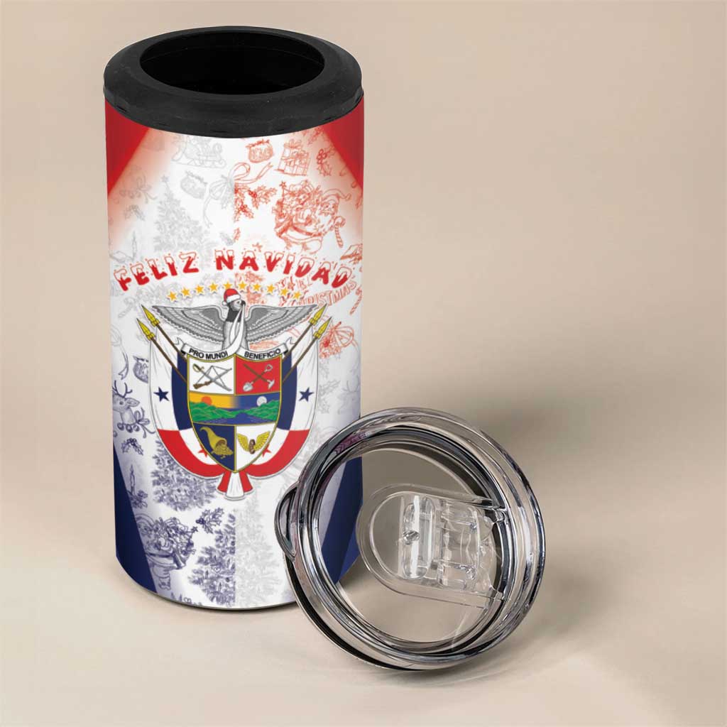Panama Christmas 4 in 1 Can Cooler Tumbler Coat Of Arms Santa Harpy - Wonder Print Shop
