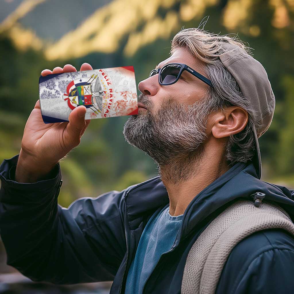 Panama Christmas 4 in 1 Can Cooler Tumbler Coat Of Arms Santa Harpy - Wonder Print Shop