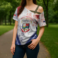 Panama Christmas Cross Shoulder Shirt Coat Of Arms Santa Harpy - Wonder Print Shop