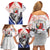 Panama Christmas Family Matching Off Shoulder Short Dress and Hawaiian Shirt Coat Of Arms Santa Harpy - Wonder Print Shop