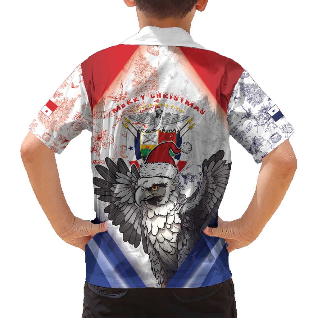 Panama Christmas Family Matching Puletasi and Hawaiian Shirt Coat Of Arms Santa Harpy - Wonder Print Shop