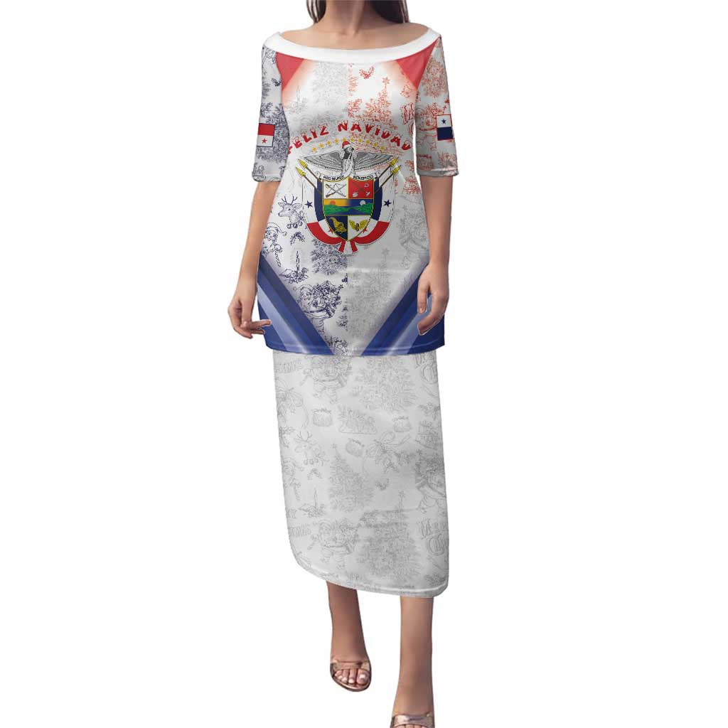 Panama Christmas Family Matching Puletasi and Hawaiian Shirt Coat Of Arms Santa Harpy - Wonder Print Shop