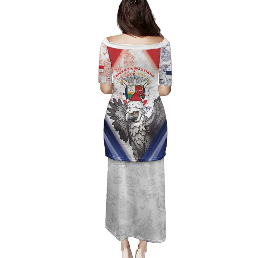 Panama Christmas Family Matching Puletasi and Hawaiian Shirt Coat Of Arms Santa Harpy - Wonder Print Shop