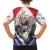 Panama Christmas Family Matching Short Sleeve Bodycon Dress and Hawaiian Shirt Coat Of Arms Santa Harpy - Wonder Print Shop