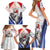 Panama Christmas Family Matching Short Sleeve Bodycon Dress and Hawaiian Shirt Coat Of Arms Santa Harpy - Wonder Print Shop