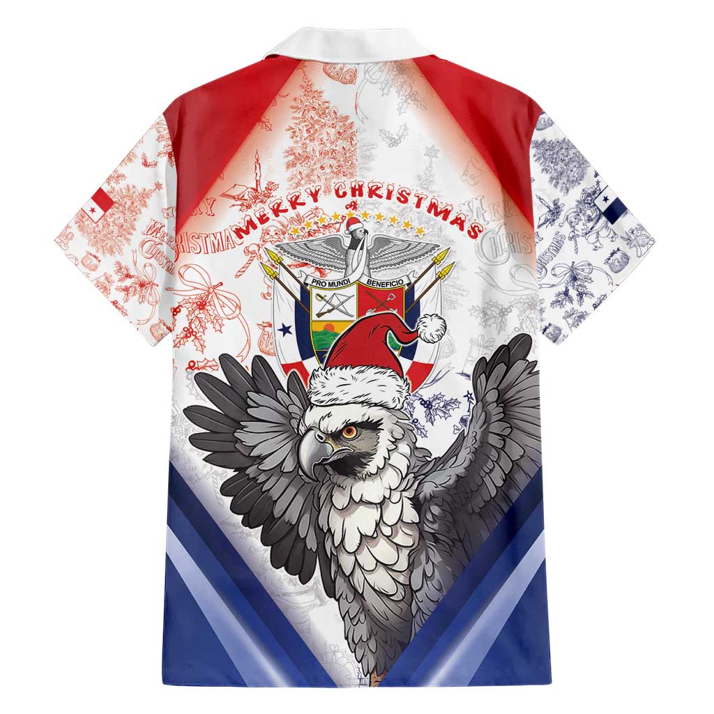 Panama Christmas Family Matching Short Sleeve Bodycon Dress and Hawaiian Shirt Coat Of Arms Santa Harpy - Wonder Print Shop