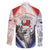 Panama Christmas Family Matching Short Sleeve Bodycon Dress and Hawaiian Shirt Coat Of Arms Santa Harpy - Wonder Print Shop