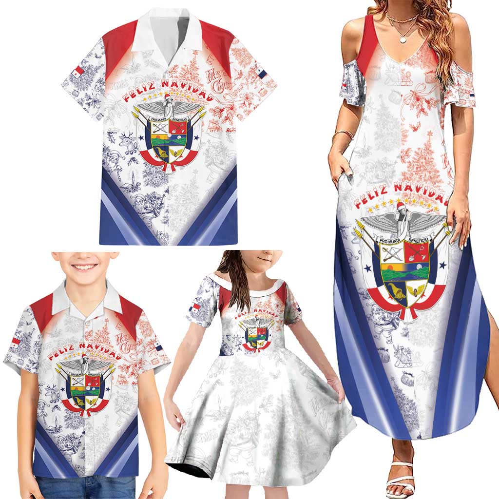 Panama Christmas Family Matching Summer Maxi Dress and Hawaiian Shirt Coat Of Arms Santa Harpy - Wonder Print Shop
