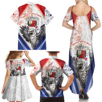 Panama Christmas Family Matching Summer Maxi Dress and Hawaiian Shirt Coat Of Arms Santa Harpy - Wonder Print Shop
