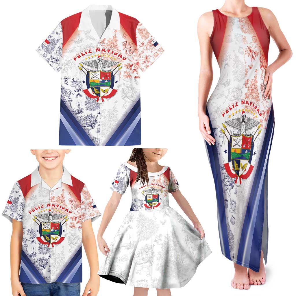 Panama Christmas Family Matching Tank Maxi Dress and Hawaiian Shirt Coat Of Arms Santa Harpy - Wonder Print Shop