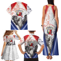Panama Christmas Family Matching Tank Maxi Dress and Hawaiian Shirt Coat Of Arms Santa Harpy - Wonder Print Shop