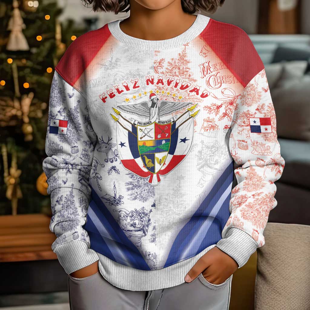Panama Christmas Kid Ugly Christmas Sweater Coat Of Arms Santa Harpy - Wonder Print Shop