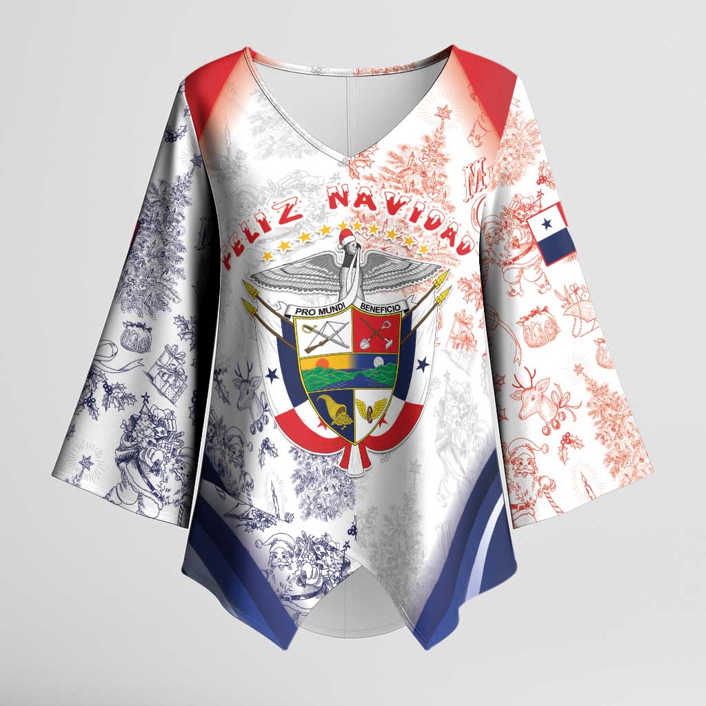 Panama Christmas Kimono Sleeve Blouse Coat Of Arms Santa Harpy - Wonder Print Shop