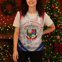 Panama Christmas Knitted V-Neck Vest Coat Of Arms Santa Harpy - Wonder Print Shop